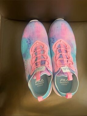 Fila Tie-Dye Slip-On Sneakers in Pink, Blue & Purple